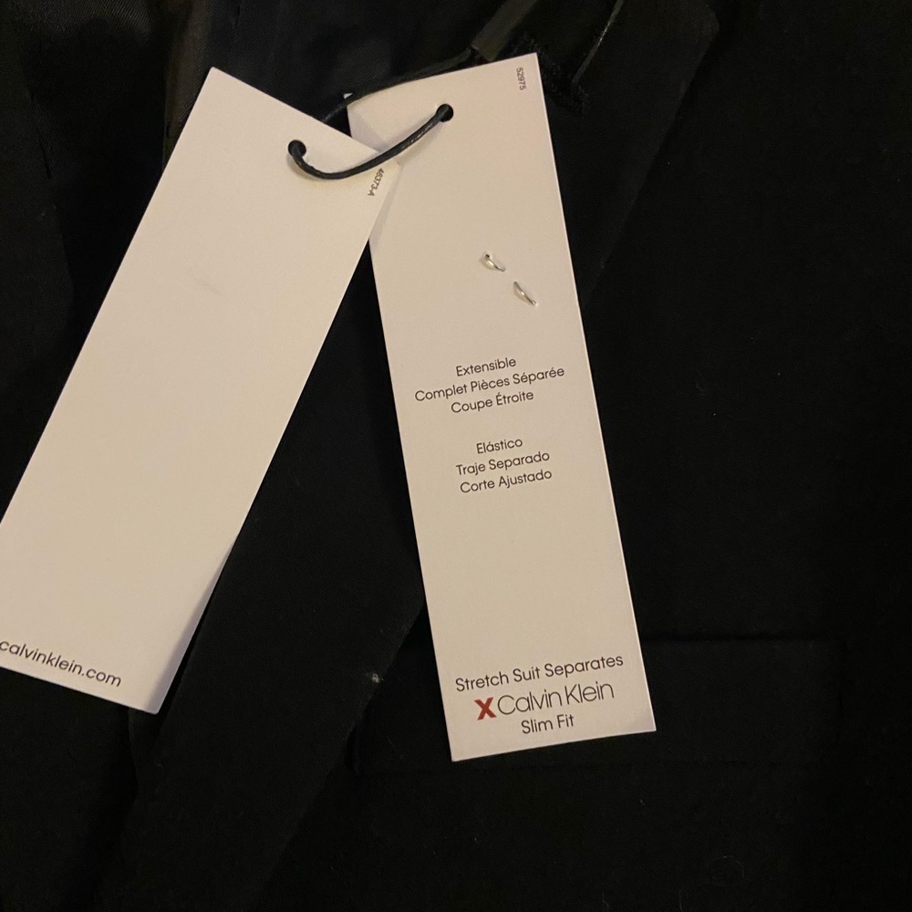NWT Calvin Klein Big Boys Slim Fit Stretch Suit Jacket 8 Regular Black - Picture 4 of 6